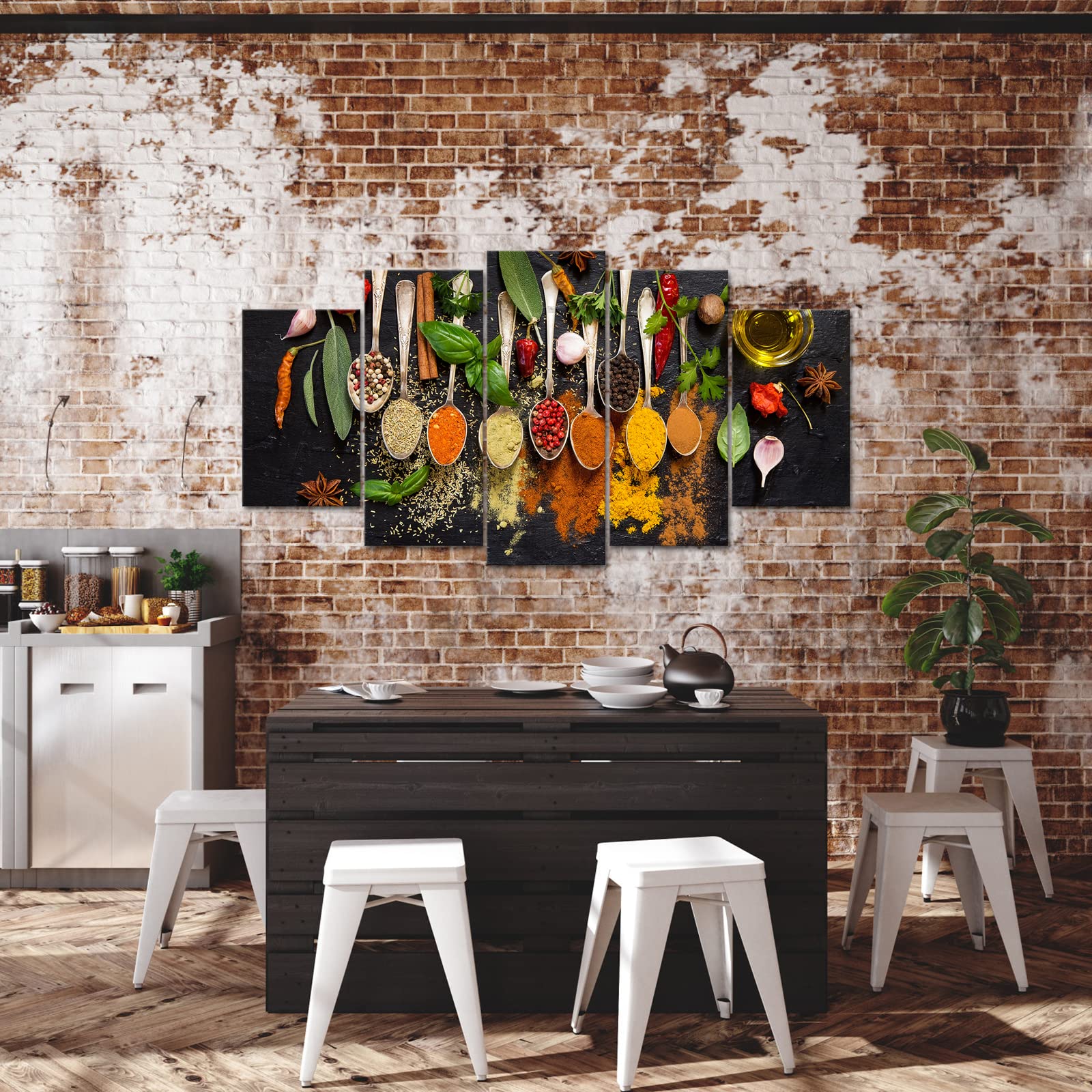 Aromatic Spices Wall Art　ビンテージ　アート Herbs and Spices Acrylic Glass Print: High Gloss Kitchen